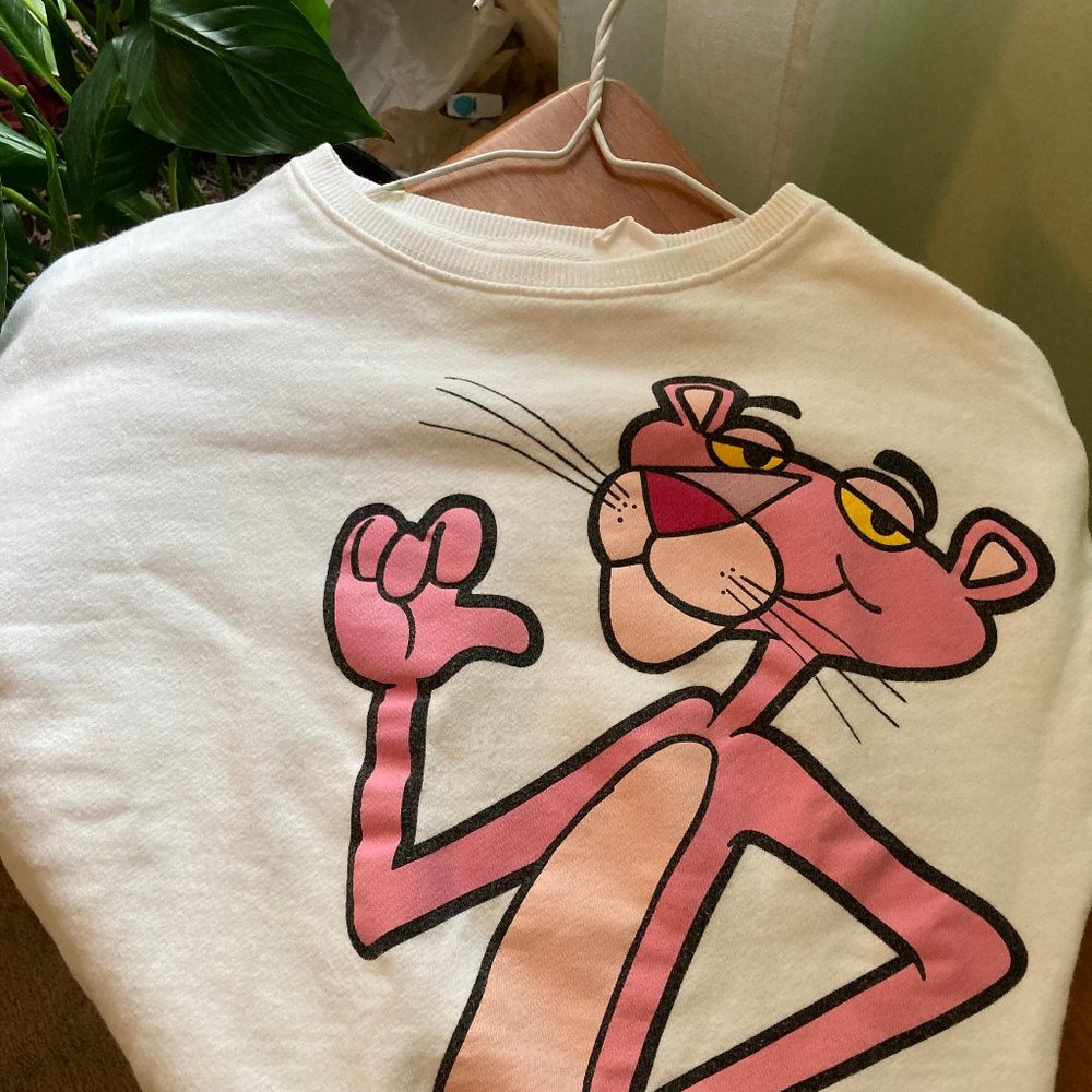 ZARA GIRLS The Pink Panther White Graphic Sweatshirt